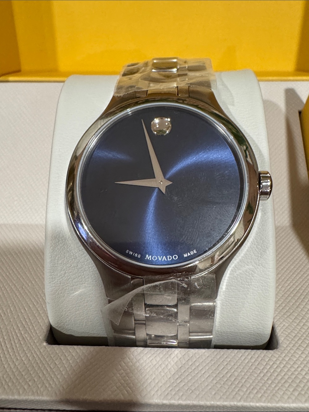 Movado Men's Stainless Steel Watch with Blue Dial